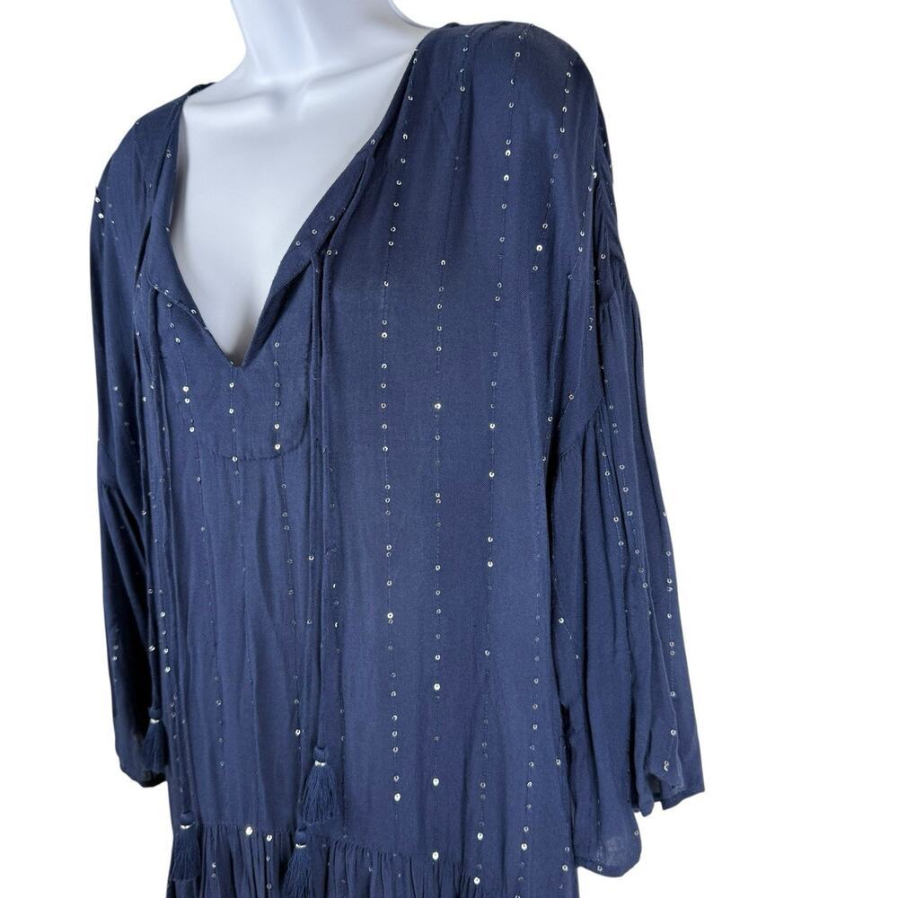 PQ Swim Dress Womens Medium Blue Angelica Sequined Tunic - Picture 6 of 11